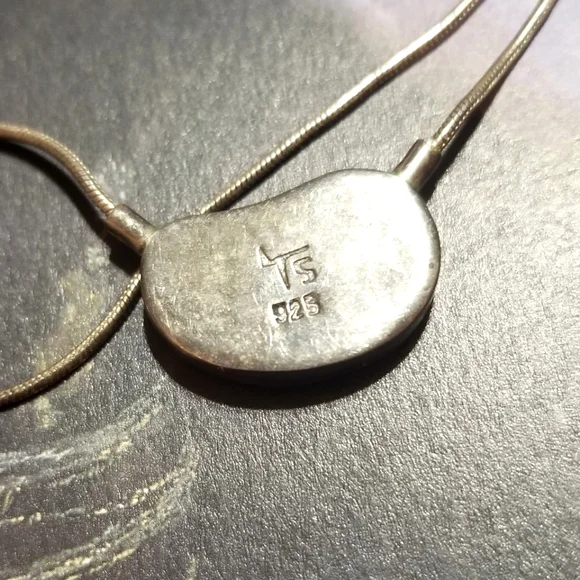 Signed 80s Leon Tantau-Smith Artisan Porcelain Sterling Silver Necklace - Picture 2 of 5